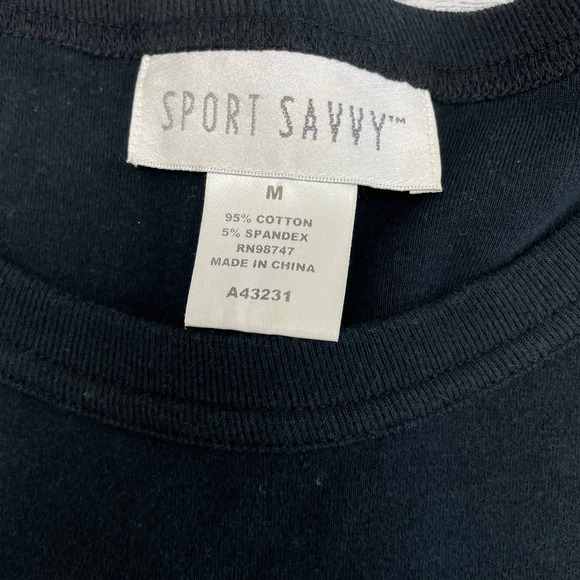 Sport Savvy Nautical Star Print Striped Long Sleeve Crewneck Top Medium - Picture 6 of 6